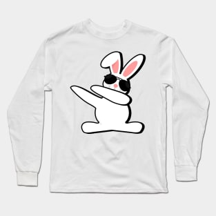 Bunny Hiphop Dabbing Dance - Funny Easter Day Gift Long Sleeve T-Shirt